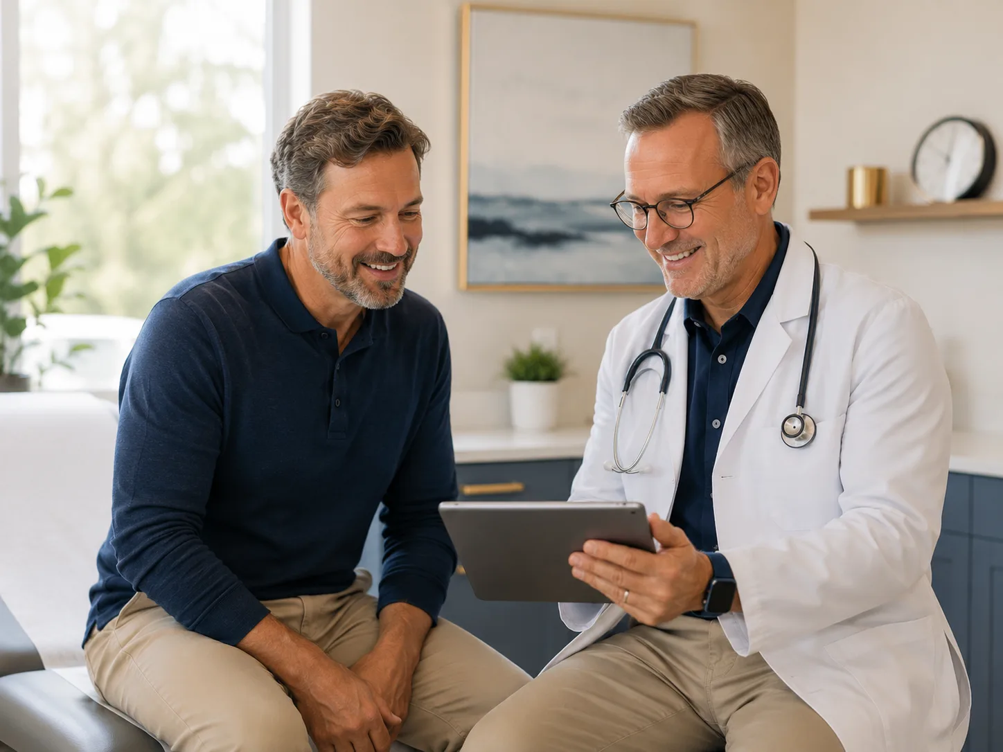 A DPC physician consulting with a patient